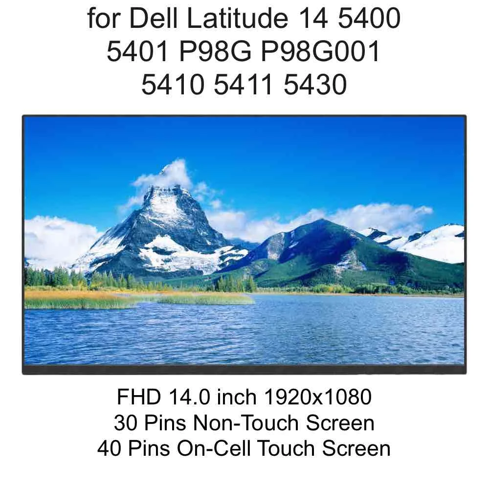 Schermo LCD del computer portatile per DELL Latitude 14 5400 5401 5411 5410 5420 5430, 30 40 Pin FHD Pannello Display A LED NE140FHM-N46 MW6M1 0MW6M1