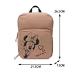 Disney Vintage Dark Pink Girl Canvas Backpack Sketch Minnie Mouse Cartoon Print Kids Backpack Brand Mini Baby Square Schoolbag 2