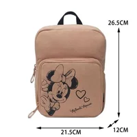 Disney Vintage Dark Pink Girl Canvas Backpack Sketch Minnie Mouse Cartoon Print Kids Backpack Brand Mini Baby Square Schoolbag 2