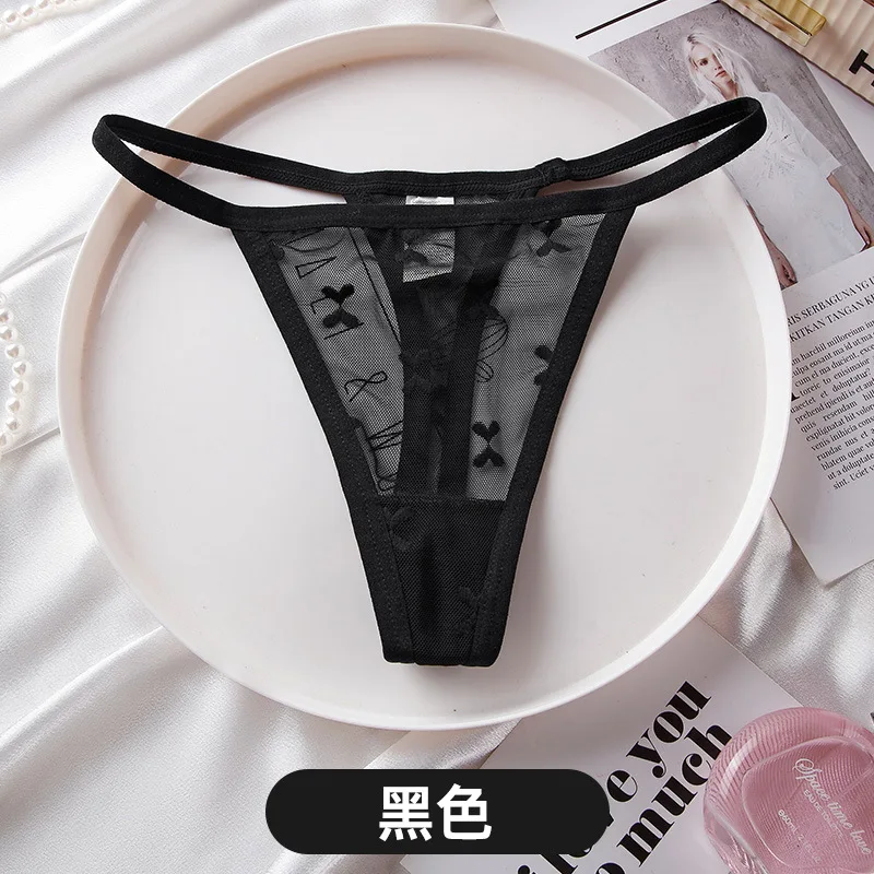 S-XL French Style Thong Pants Women's Underwear Sexy Lace Panties Girls'  Hollow G-String Low Waist Seamless Underpants Lingerie