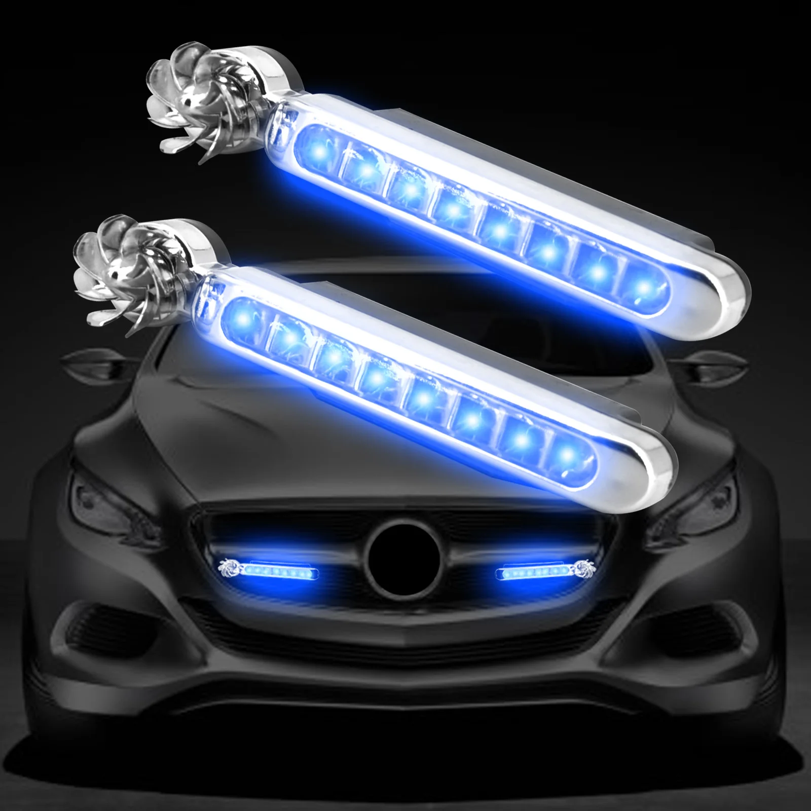 

2pcs 8 LED DRL Car Exterior Wind Energy Daytime Running Light For BMW 118i 2012 2013 2014 2015 Daylight Headlight Lamp Strip