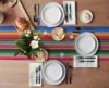 Mexican Serape Linen Table Runner Dresser Scarf Decor Colorful Striped Mexican Fiesta Day of The Dead Table Runner Party Decor 3