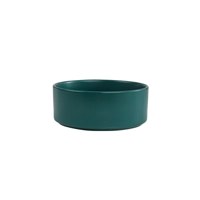 Cat bowl cerami double bowl water bowl integrated wooden rack protects cervical spine high-legged dog bowl dog bowl 4