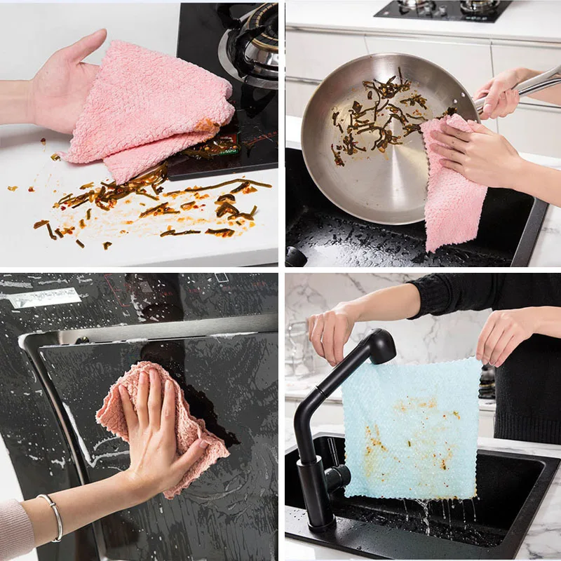 Soft Microfiber Kitchen Towels Dish Cloth Anti-grease Wipping Rags Non Stick Oil Household Cleaning Towel kitchen towel microfiber dish cloths cleaning cloth microfiber towel microfiber wash towel dish cleaning cloth microfiber dish cloth towel cleaning cloth dish cloth