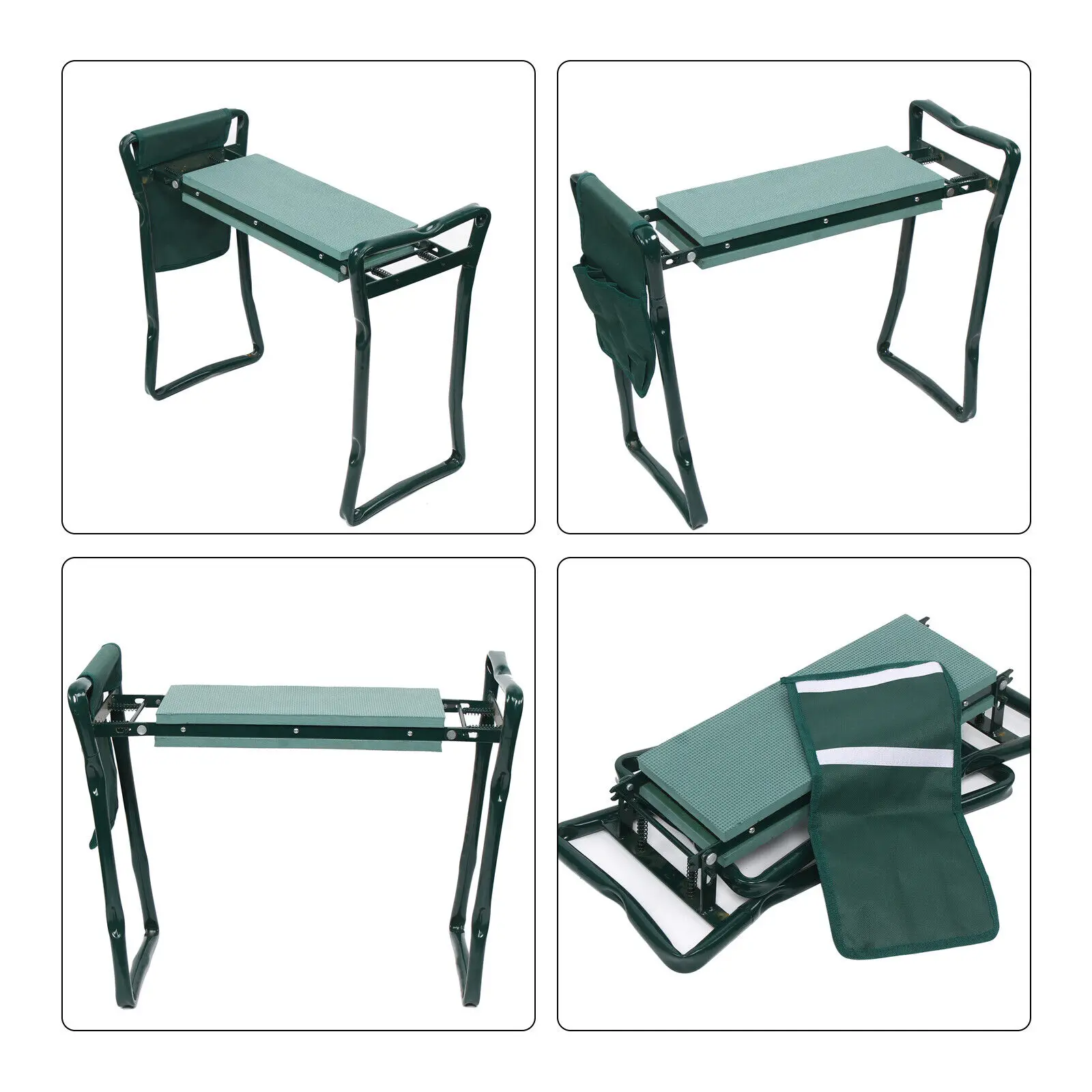 Portable Folding Garden Kneeler Bench Kneeling Stool Thicken Soft EVA Pad Seat Cushion With Storage Pouch, foldable garden kneeler