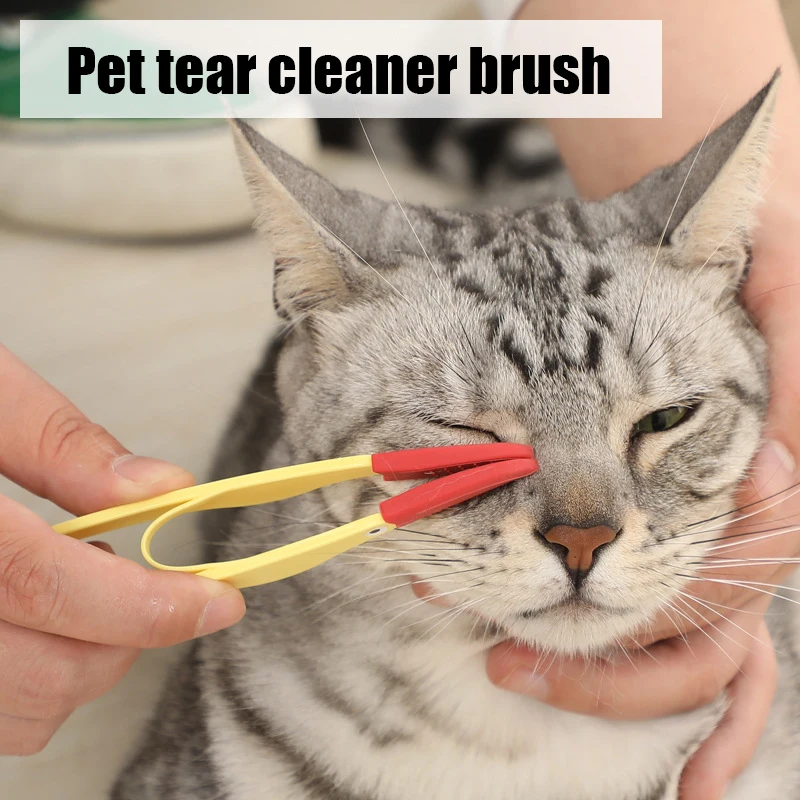 

Dog Cat Cleaning Supplies Soft Pet Eye Rub Handheld Cats Tear Stains Brush Eye Care Pets Cleaning Grooming Tools Cat Accessories