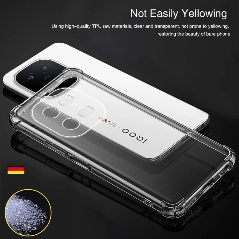 Crystal Clear Silicone Shockproof Phone Case - Premium Protective Back Cover