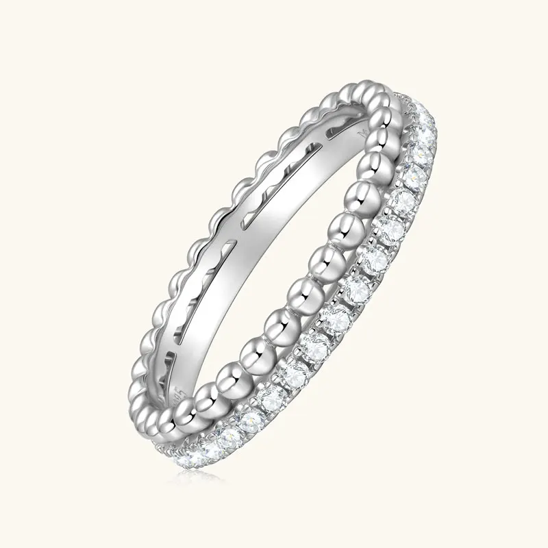 Ehhai D VVS1 1,5 mm Moissanit Verlobungsringe der halben Ewigkeit für Frauen S925 Sterling Silber Diamant Eheringe Schmuck Geschenke – Detail 8