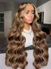 30 40 Inch 250 Density 4/27 Highlight Ombre Blonde Body Wave 13x4 Lace Front Wig Brown Color 13x6 HD Lace Frontal Human Hair Wig 1