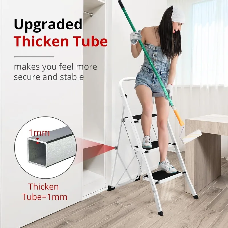 Step Ladder Folding Step Stool Step Ladder, Stool for Adults with Anti-Slip Pedal,330 lbs Capacity Stool for Kitchen 5