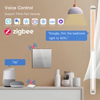BSEED Zigbee Smart Touch Dimmer Switches Tuya Smart Life App Control With Normal Power Sockets Glass Panel EU Standard Gray - Image 4