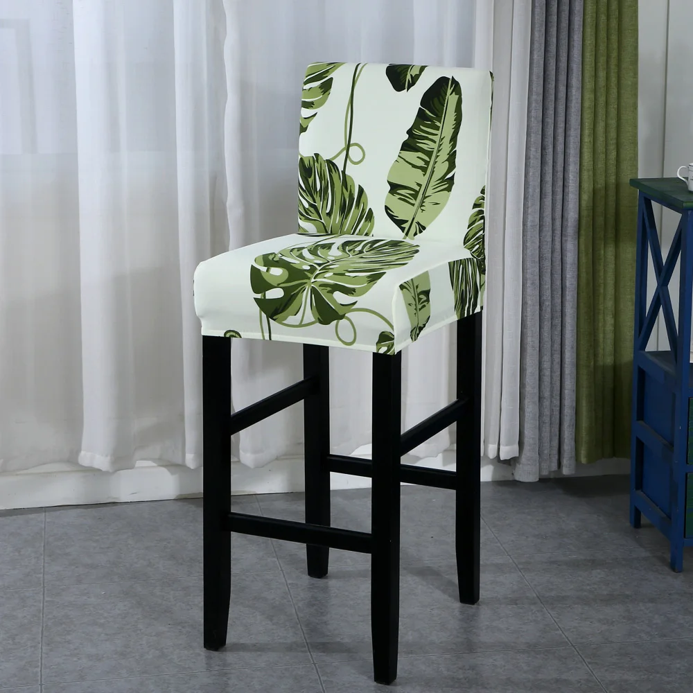 Stretch Bar Stool Slipcover - Removable Furniture Seat Cover for Counter and Pub Chairs