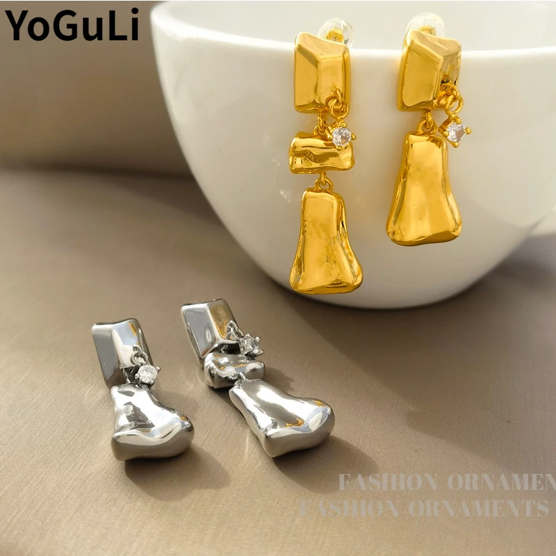 Pendientes asimétricos de circón para Joyería Moderna, nuevo estilo pendientes de gota de de cobre de alta calidad, regalo 2022| | - AliExpress