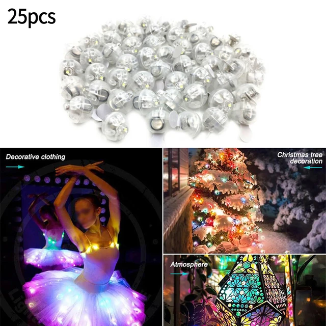 100 pièces Lampes Rond LED Ballon , Fonctionnant Sur Batterie Mini Avec  Longue Veille Temps , Idéal Pour latex Ballons , En Papier Lanternes , Fête  , Mariage , festival , Noël , halloween, Mode en ligne