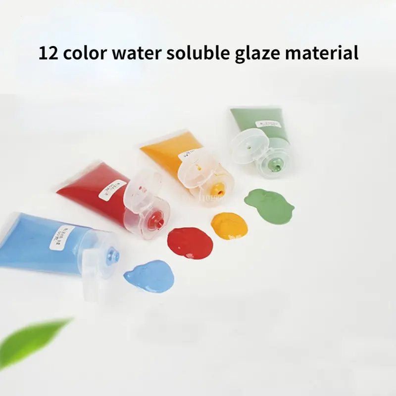 12ColorWaterSolubleNewColorLowTemperatureGlazeonColorCeramic