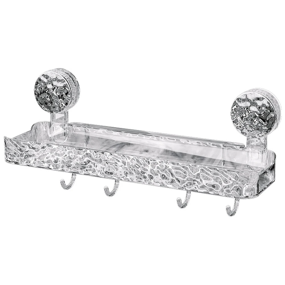 

Durable Suction Cup Storage Punching Glacier Pattern Strong Suction Cup Rack Bottom Drainage Design Luxurious And Simple