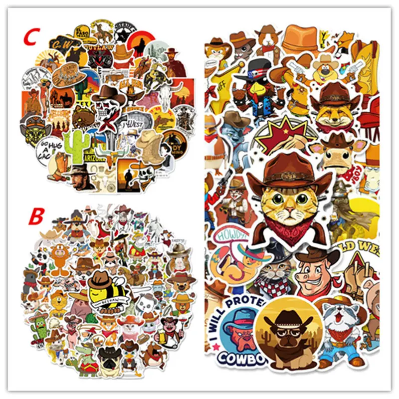 50PCS Cartoon Western Cowboy Red Dead Graffiti Sticker Bicycle Skateboard Car Helmet Laptop Computer Wholesale