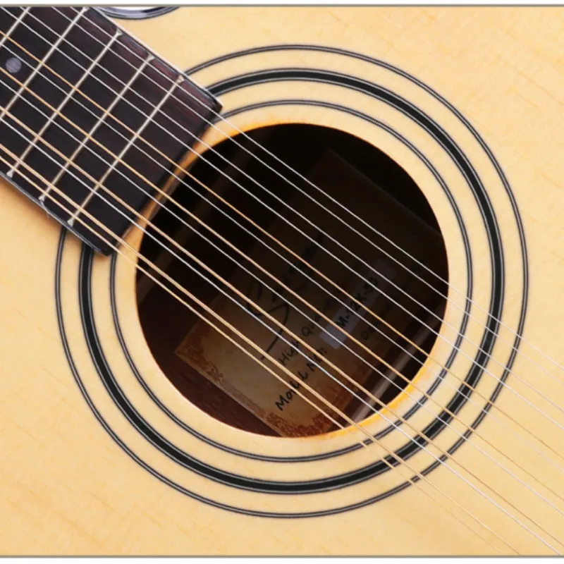 Acoustic Electric Guitar Steel-String Spruce D-Body 12 Strings Folk Pop Cutaway Install Pickup acoustic electric guitar