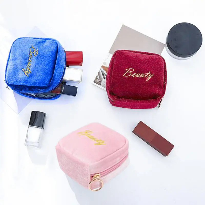 Lipstick Storage Bag Portable Waterproof Makeup Bag Small Handheld Cosmetics Mini Sanitary Pads Change Headphones Eye Drops Case