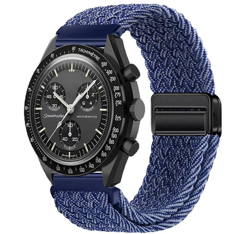 Universal Nylon Loop Strap - 22mm, Magnetic Weave Bracelet, 20mm Adjustable Band