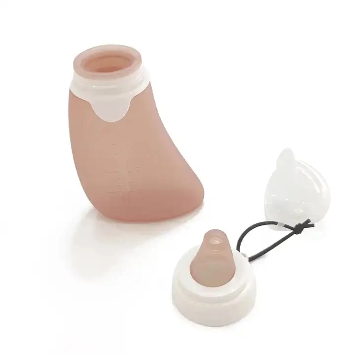 Baby Food Pouch Refillable Baby Squeeze Silicone Yummy Pouch Puree Breastmilk Storage Bag for Kids Toddler Feeder Bottle
