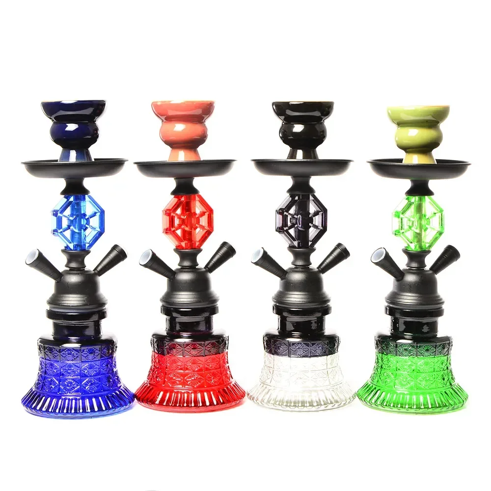 

Double Coal Pipe Tongs Narguile Travel Set Hookah Portable Dropshipping With Nargile Hose Bowl Shisha Chichas Glass Small