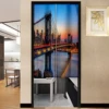 New York Cityscape Buildings Door Curtain Japanese Style Kitchen Partition Drapes Restaurant Cafe Entrance Hanging Half-Curtain 3