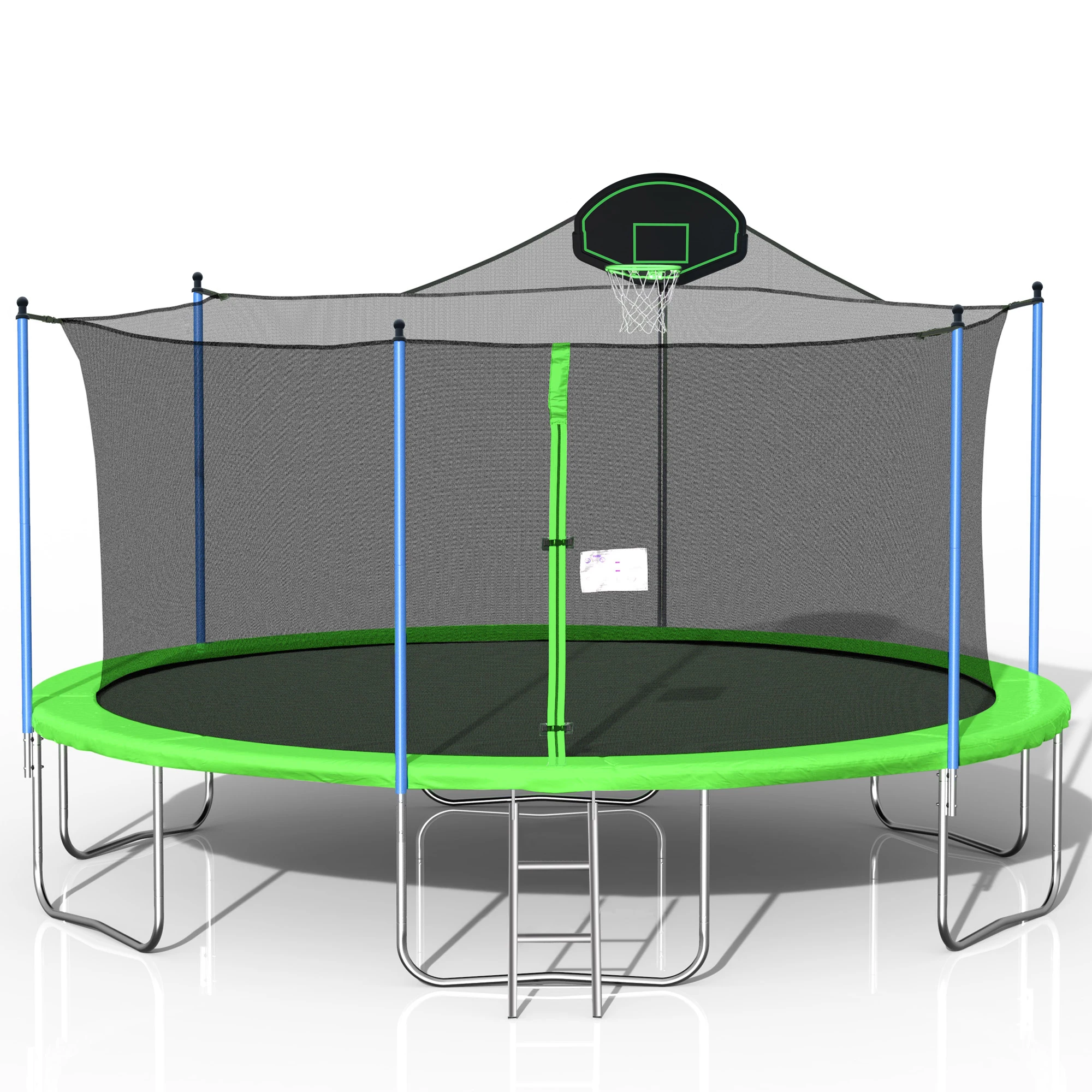 

16FT Trampoline for Adults & Kids with Basketball Hoop Outdoor Trampolines w/Ladder and Safety Enclosure Net for Kids and Adults