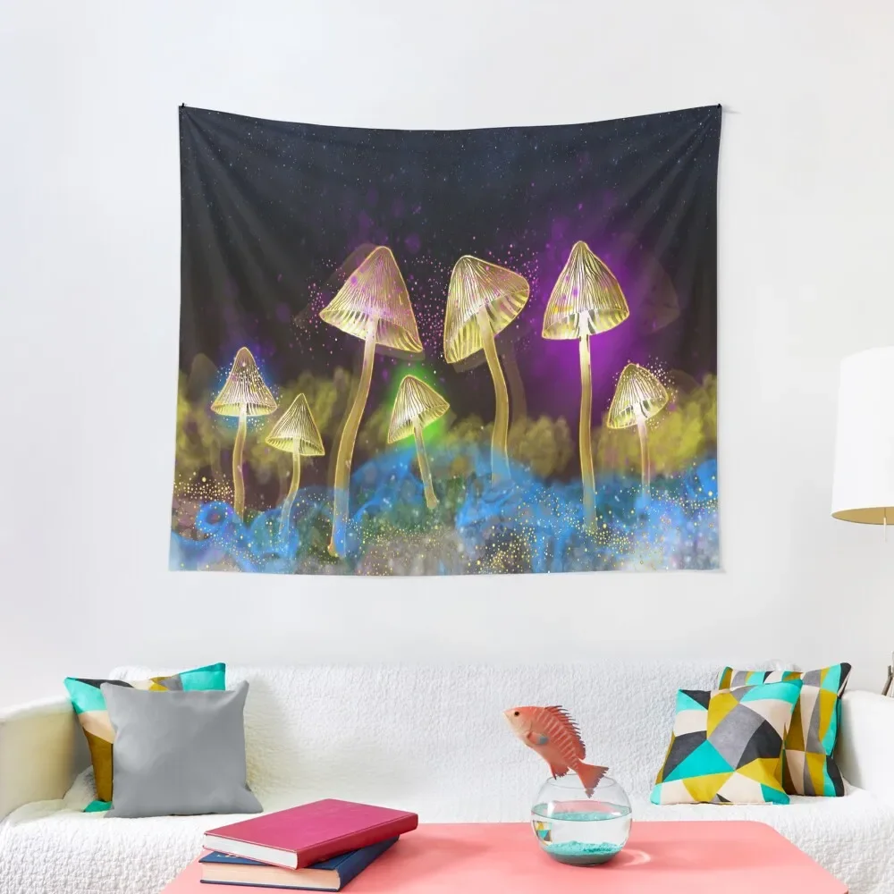 

Glowing Mushrooms Tapestry Decor For Bedroom Wall Hangings Decoration Tapestry