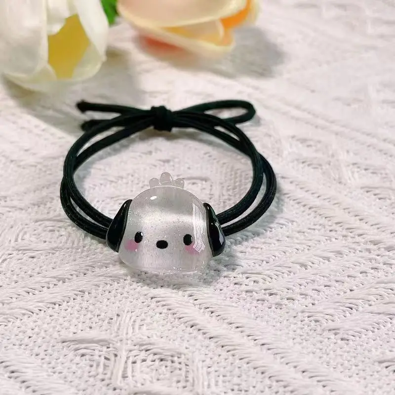 Sanrio Hair Ties Anime Hair Ring My Melody Kuromi Cinnamoroll Hair Rope Cartoon Toddler Girl Accessories 6