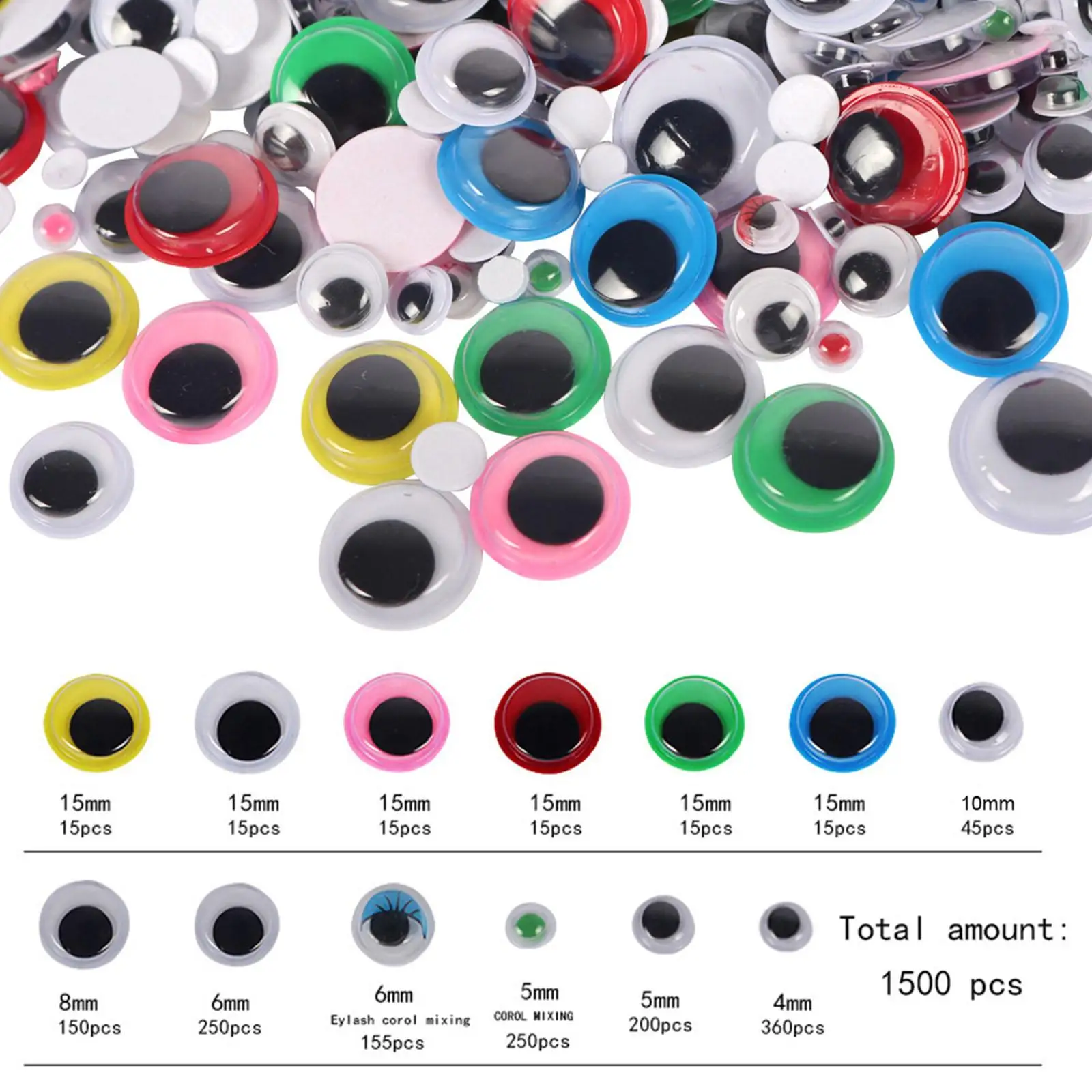 Self Adhesive Plastic Crafts Eye DIY 6-25MM