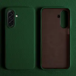 Luxury Genuine Leather Full Wrap Shockproof Phone Case - Premium Back Cover - Galaxy A26 (Velvet Green 6211)