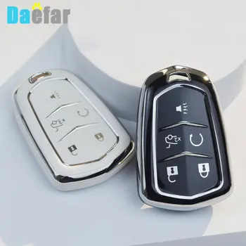 캐딜락 ESV 에스컬레이드 CTS XTS SRX ATS CT5 XT5 XT6 XLS 6D 도금 TPU 자동차 원격 키 케이스 커버 보호 쉘 포브