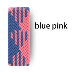Braided Solo Loop Watch Band Bracelet Strap for S (Blue pink)