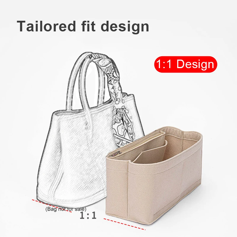 Purse Organizer Insert EverToner Felt Insert Bag For H Garden Party 30 36 Inner Storage Bag Female Purse Organizer Insert With Zip Felt Cosmetic Linner