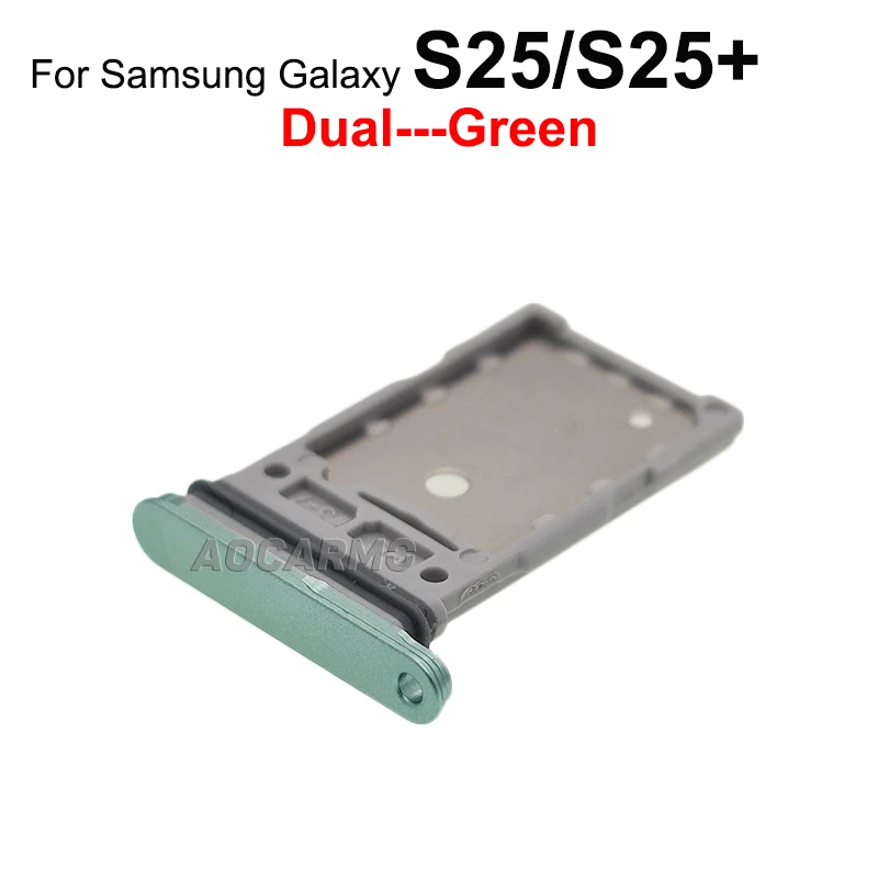 삼성 갤럭시 S25 / S25Plus S25 + 교체 부품 용 Aocarmo 단일 및 듀얼 SIM 카드 트레이 카드 슬롯 홀더