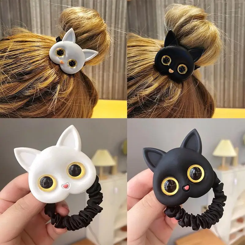 Fashion Cartoon Animal Face Hairband Cute Big Eyes Cat Elastic Headrope for Women Children Girl Headwear Hair Accessories