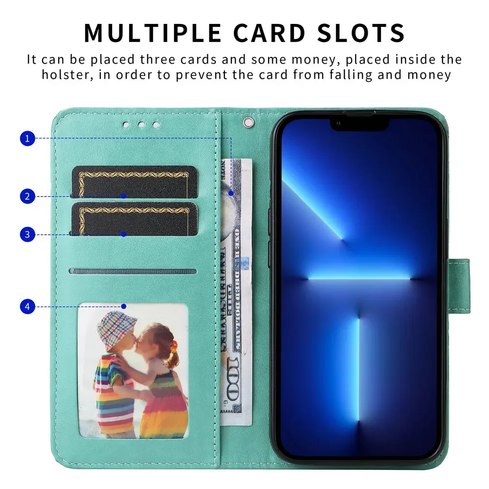 Luxury Leather Floral Book Phone Case - Elegant Flip Cover