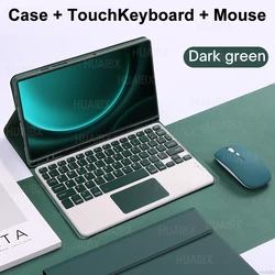 Premium Detachable Keyboard Case for Samsung Galaxy Tab S9 FE 10.9 Inch (Dark Green D)