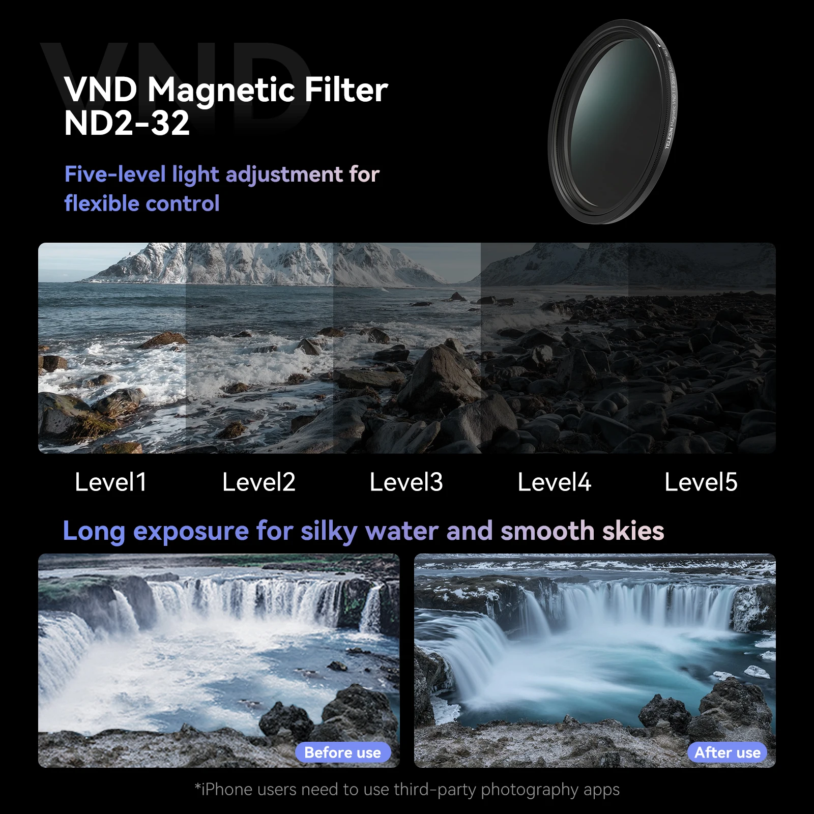 TELESIN Phone CPL VND Filter For iphone 15 pro 15 pro max Phone Protective Case Lens Filter Accessories camera lens filter circular polarizing filter variable nd filter phone lens filter photography filter