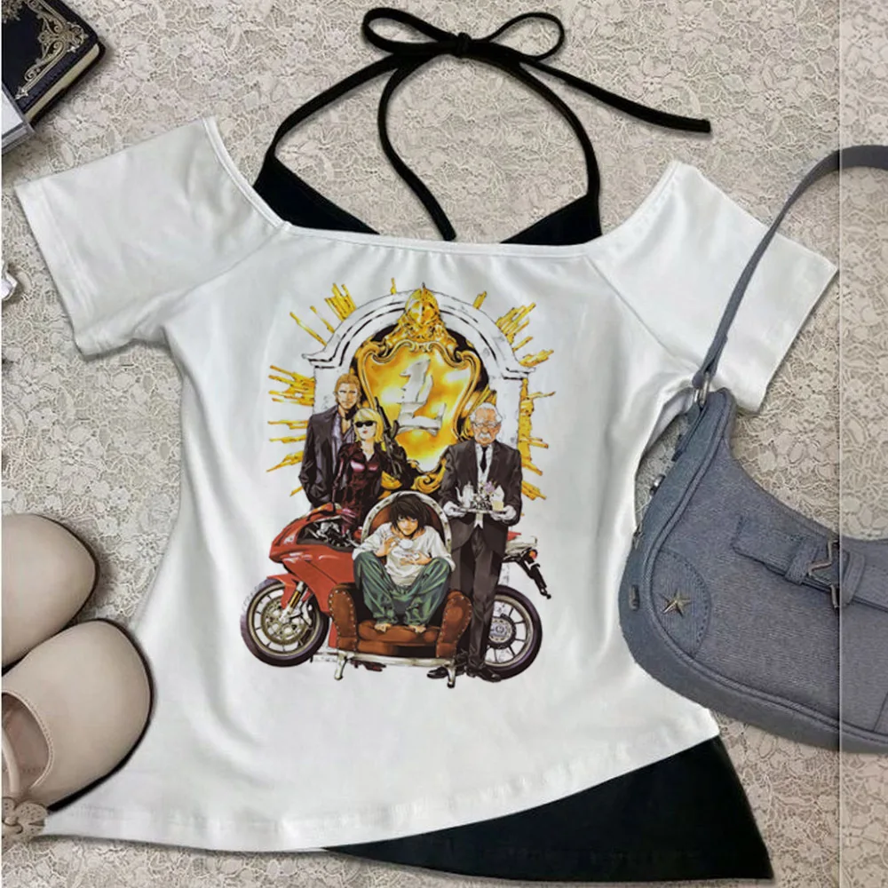 Death Note crop top female graphic goth party korean fashion anime t-shirt harajuku party gothic jojifuku