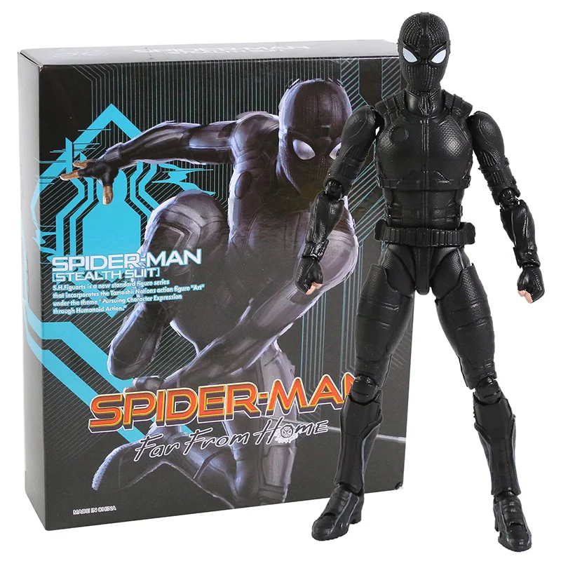 15Cm Marvel Contest Of Champions Spider-Man Stealth Suit Lontano Da Casa Peter Parker Action Figure Toys Doll Color Box 2023