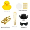 Summer Swimming Ring Yellow Rubber Duck Cute Cowboy Hat Duckies Children's Pool Duck Toys 5