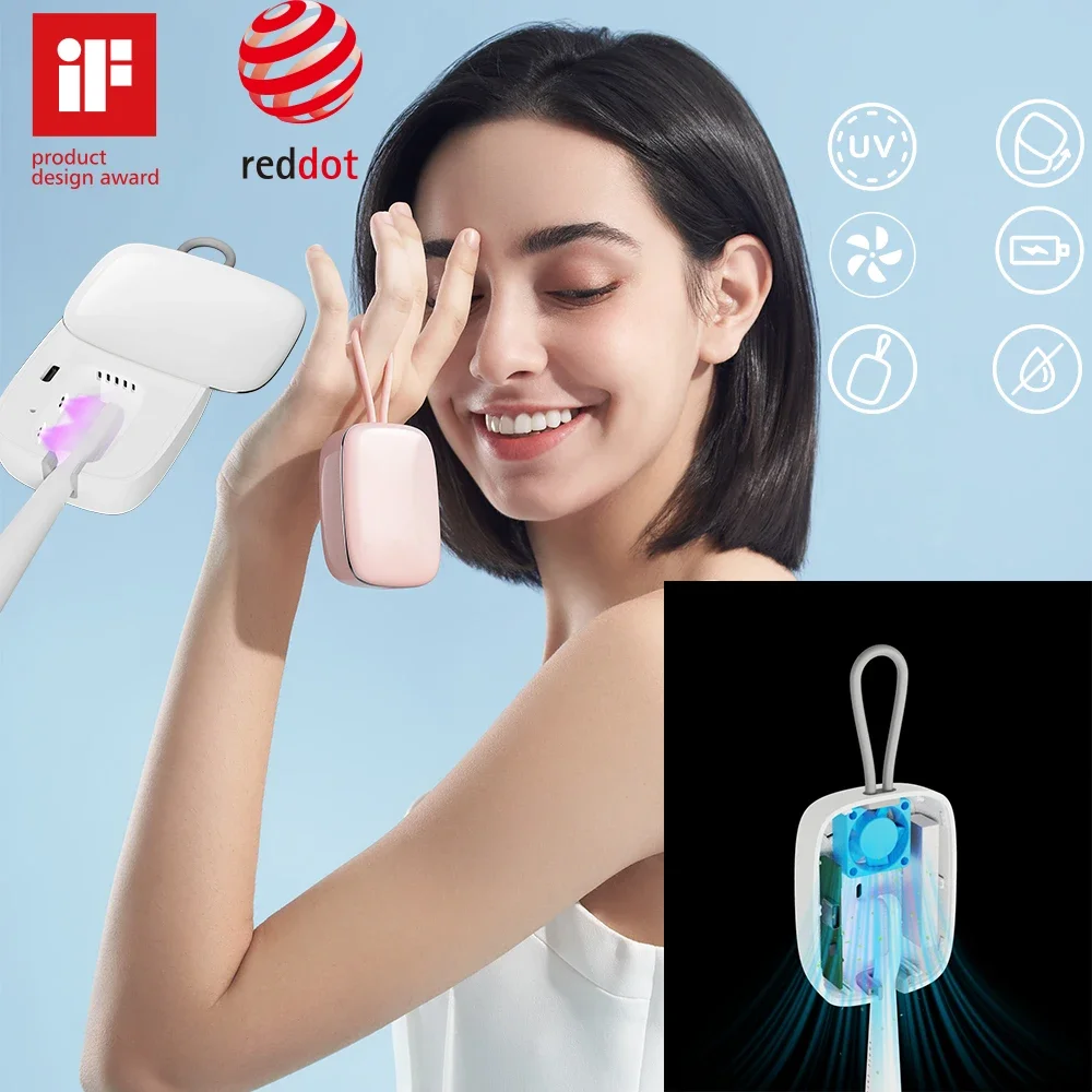 Toothbrush holder, toothbrush sterilizer, toothbrush case, toothbrush storage box-MINI UV Light Toothbrush Sterilizer Quick Fans Dry Holder Bathroom Equipment Charging Antibacteria Ultraviolet Tooth brush Box
