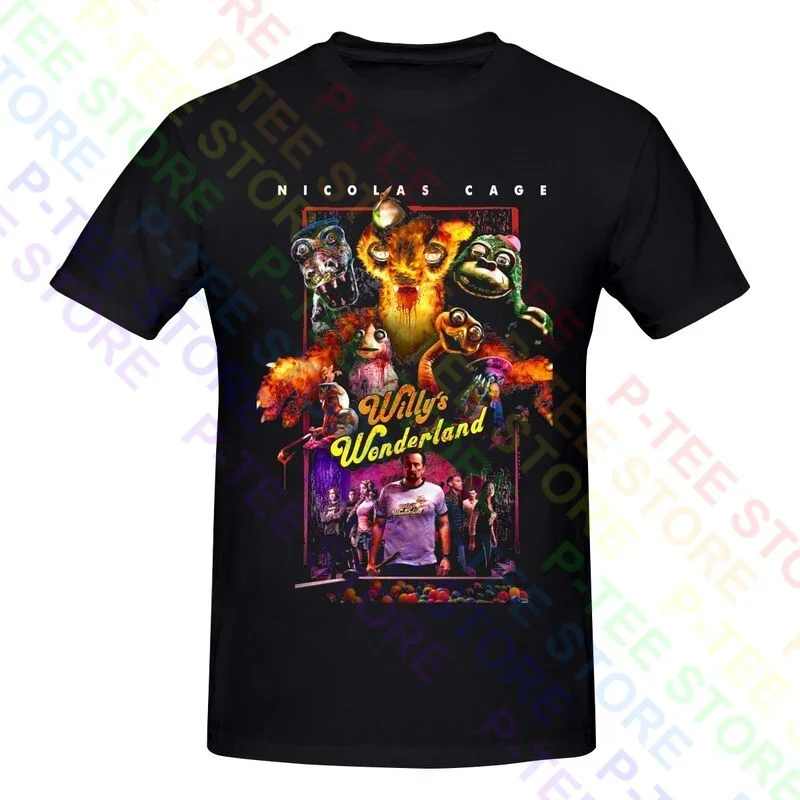 Willys Wonderland 2021 Poster Alexander Cage Battles Animatronic Robot Shirt T-Shirt Tee Soft Best Seller
