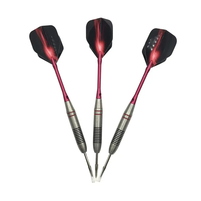 3pcs/1set Of 24g Stainless Steel Dart Needle Anti-fall Fine Aluminum Rod Red Aurora Wing Adult Training Entertainment Games