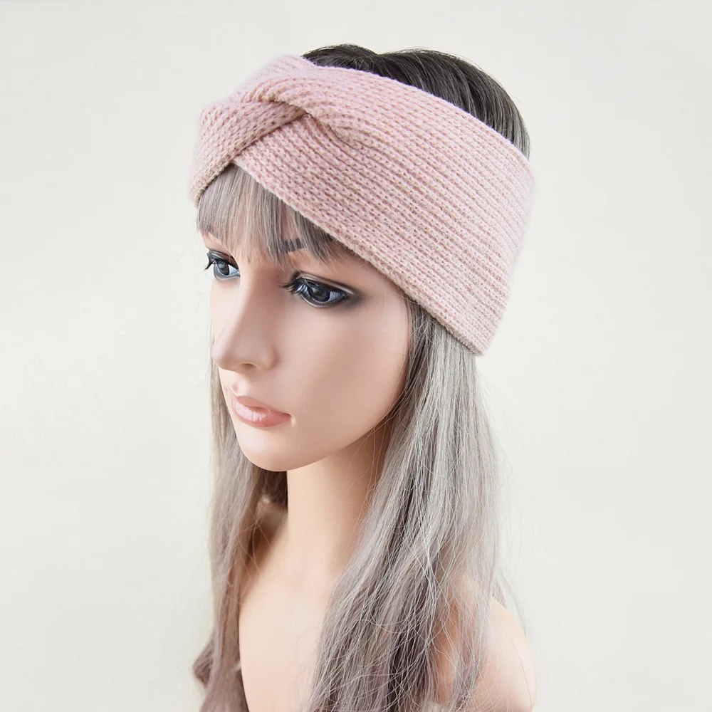 

Women Woolen Headband Elastic Cross Hair Bands Twisted Knitted Turban Hair Bands Headwrap Winter Girls Hairband Hair Decorations