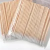 100/200pcs Disposable Sticks With Cotton On The Tip Pointed Wooden Cotton Buds Thin Head Cotton Swabs Makeup Tool Accessories 5