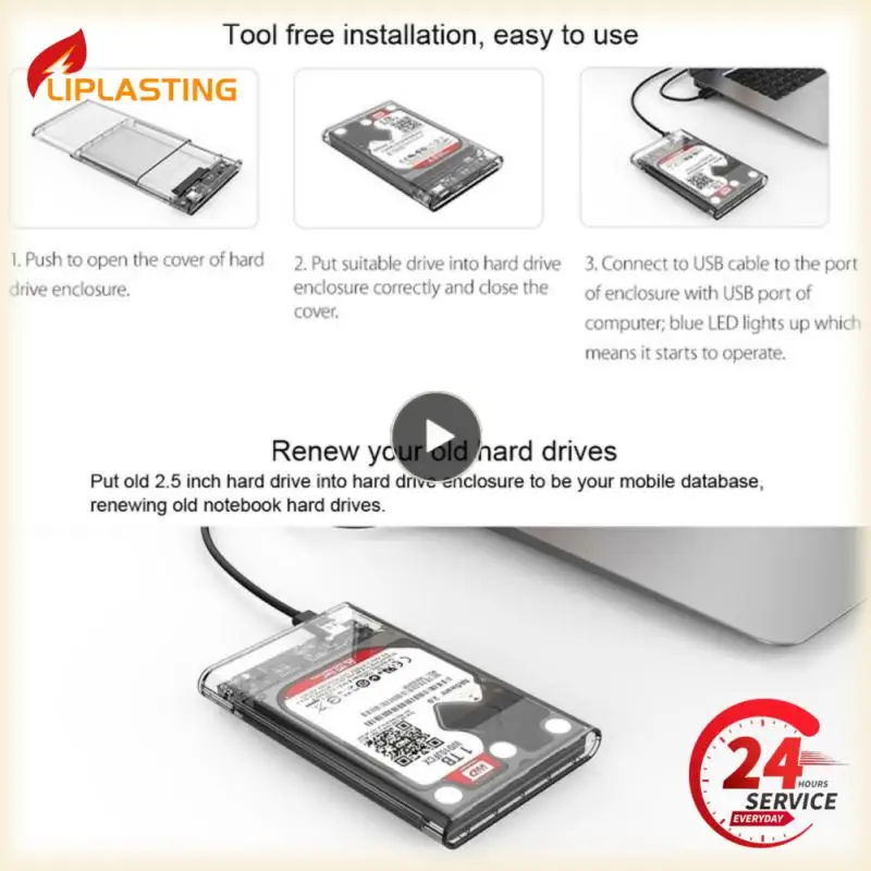 Custodia Esterna Type-C Trasparente Sata3 Hdd Ssd Shell Sata Extra Hard Disk Case Cable Harddisk Boxs Hard Disk Case