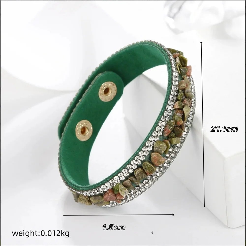 Fashionable Women Charm Wrap Bracelets Slake Leather Bracelets With Crystals Stone Rhinestone Couple Jewelry Gift Bracelet Jewelry